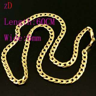 Hn671 Vogue Mens 18K Gold GP Curb Chain Clasp Necklace  