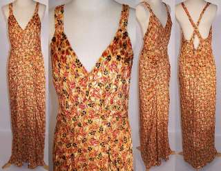   Vintage Hollywood Howard Greer Gold Silk Voided Velvet Bias Cut Dress