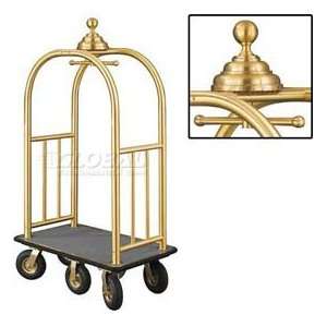  Ball Crown Bellman Cart 40x25 Satin Brass Gray Carpet, 6 