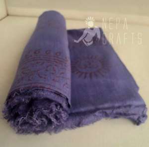 Yoga Om Summer Shawl Light Purple Color Pure Cotton  