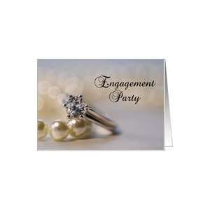 Engagement Party Invitation   Diamond and Pearls Card