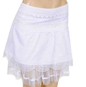 New Bottom Cotton A line Short Mini Skirt White S M L  