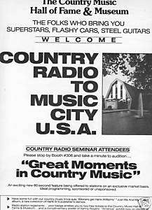 COUNTRY MUSIC HALL OF FAME Nashville 1986 POSTER AD  