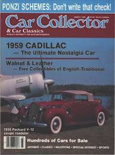 Car Collector March 1988 38 Packard, 59 Cadillac, 32 Fiat  