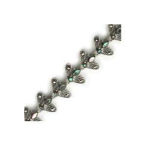  Silverflake  Firefly Inlay Marcasite Bracelet Jewelry