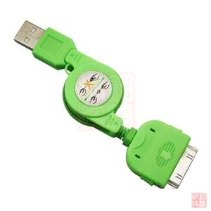 Mini Car Charger+USB Retractable Data Sync Cable for Apple iPhone 4 4G 