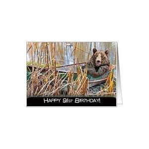  91st birthday bear humor boat Card Toys & Games