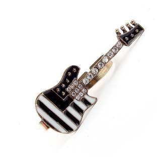   Pattern Crystal Music Guitar Adjustable Double Finger Ring NEW  