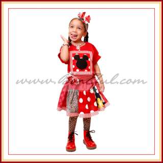 BOOAK Boutique Disney 4 Girl CUSTOM SET Outfit Minnie Mouse SKIRT 