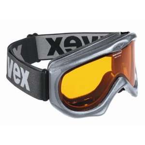  UVEX Downhill II Ski Goggle,Silver Frame with Double Gold 
