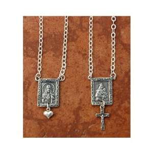  Sterling Silver Marcasite Scapular Jewelry