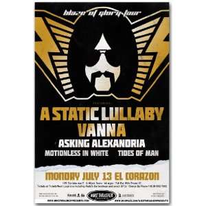  A Static Lullaby Poster   M Concert Flyer   Blaze of Glory Tour 