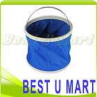 New Outdoor Camping Folding Collapsible Bucket Barrel 9L Blue Barrel 