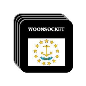 US State Flag   WOONSOCKET, Rhode Island (RI) Set of 4 Mini Mousepad 