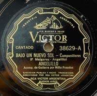 ANGELILLO Victor 38629 Bajo Un Nuevo Sol SPANISH 78 RPM  