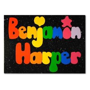  Wooden Name Puzzle Two Names Cap/Lower Case Starry Night 