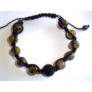   Unisex Hip Hop bracelet, 10 Multi Faceted Light Tiger Eye Color Beads