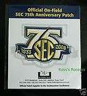 SEC 75TH ANNIVERSARY ON FIELD PATCH   LSU UGA GEORGIA