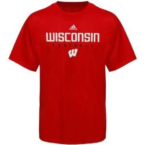  adidas Wisconsin Badgers Cardinal Sideline T shirt Sports 