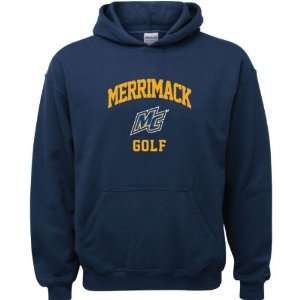  Merrimack Warriors Navy Youth Golf Arch Hooded Sweatshirt 