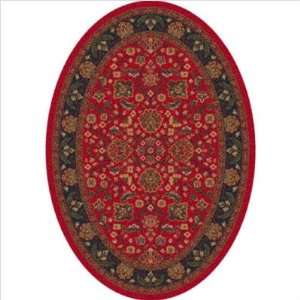 Pastiche Abadan Currant Red Oval Rug Size Oval 78 x 109  