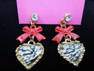 NWT Betsey Johnson Heart & Butterfly Knot Stud Earrings 8 patterns 