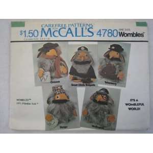    McCalls Carefree Patterns 4780 Wombles (One Size) 