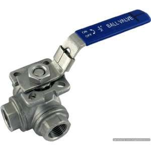   Type 3 Way Stainless Steel Ball Valve Female NPT WOG 304 SS304 SUS304