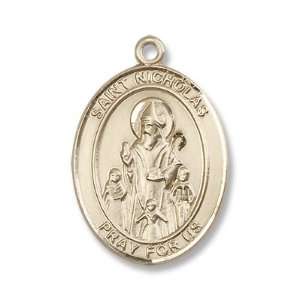  Gold Filled St. Nicholas Medal Pendant Charm with 24 Gold 