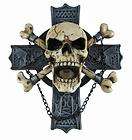 Awesome Skull & Bones Wall Clock W/ Celtic Cross  