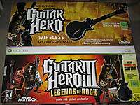 Guitar Hero III 3 Xbox 360 Bundle + 2 WIRELESS GUITARS  