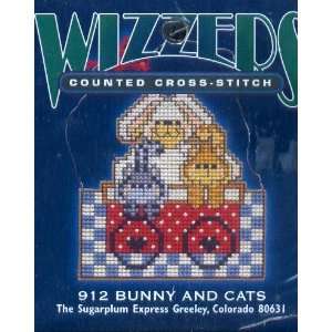  Bunny and Cats (Wizzers Counted Cross Stitch Kit, Sugarplum Wizzers 