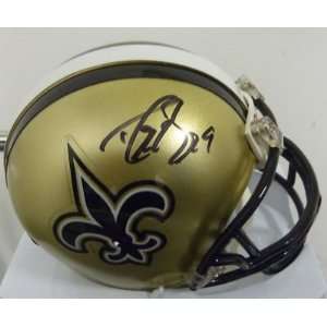 Drew Brees Autographed Mini Helmet   NO JSA COA 