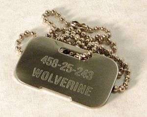 MEN wolverine dogtag Brand New with chain  