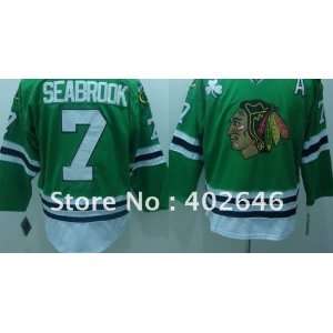  blackhawks 7# brent seabrook green jersey hockey jerseys 
