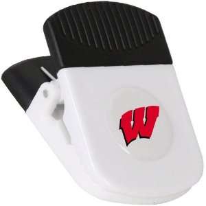   Wisconsin Badgers White Team Logo Magnetic Chip Clip Sports