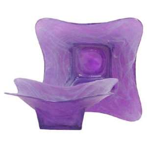   Art Glass Small Grape Wing Bowl 7 1/2D, 2 1/2H