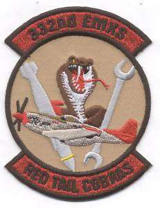 332nd EXPEDITIONARY MAINT SQ RED TAIL COBRAS patch  
