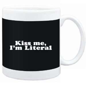    Mug Black  Kiss me, Im literal  Adjetives