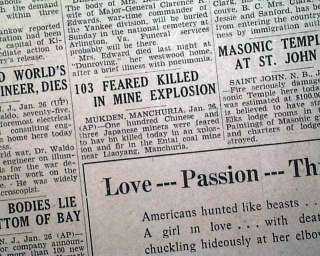 1929 KINGSTON WV Coal Mine Explosion Disaster Newspaper  