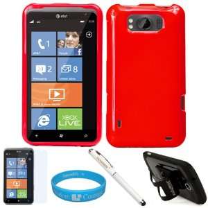  Red Hard Shell Snap On Protective Case Cover for For AT&T 