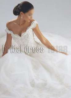White/Ivory Off Shoulder Bride Gown/Wedding Dress  