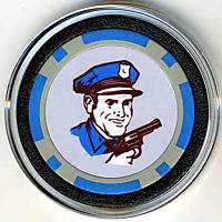   Cop Police Officer Poker Chip Card Guard Cover Marker Protector WSOP