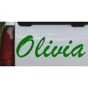  Olivia Car Window Wall Laptop Decal Sticker    Dark Green 