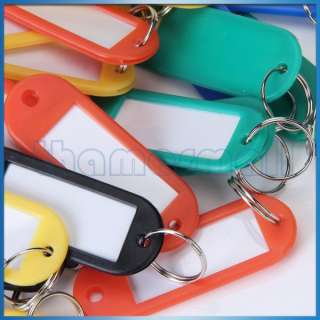 50pcs Colorful Plastic Key ID Label Tags with Split Ring New  