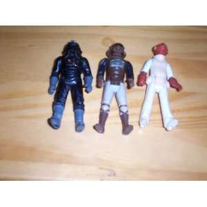  3 Star Wars vintage 1982 Admiral Ackbar, Lando Calrissian 