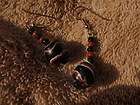 Antique Trade Bead Earrings Silver colored shepherd hooks Rust and 