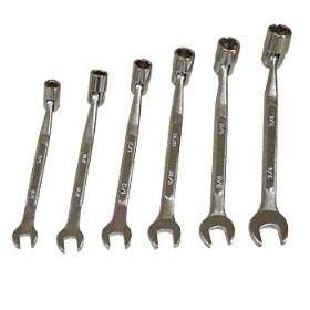 New 6 Pc Flex Combo Wrench Socket End Tool Set   SAE  