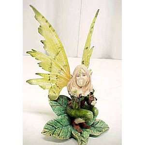  Beautiful Green Winged Elven Fairy Statue 