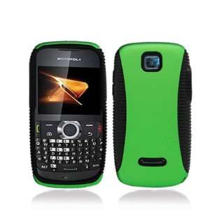  Hybrid Black/ Green #1 Texture Cover Case For Motorola Theory 